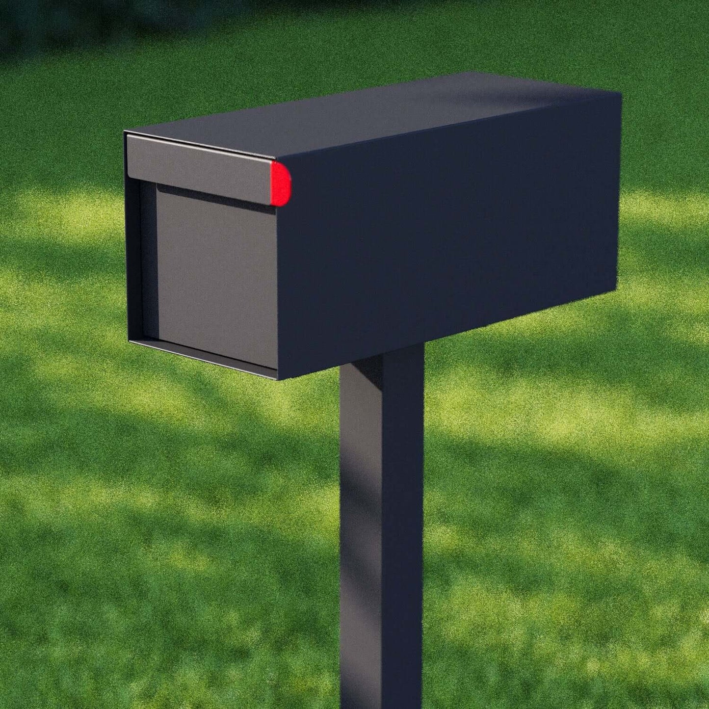 Post mount mailbox TOWN SQUARE in black, featuring an elegant design and sturdy construction - he perfect residential mailbox