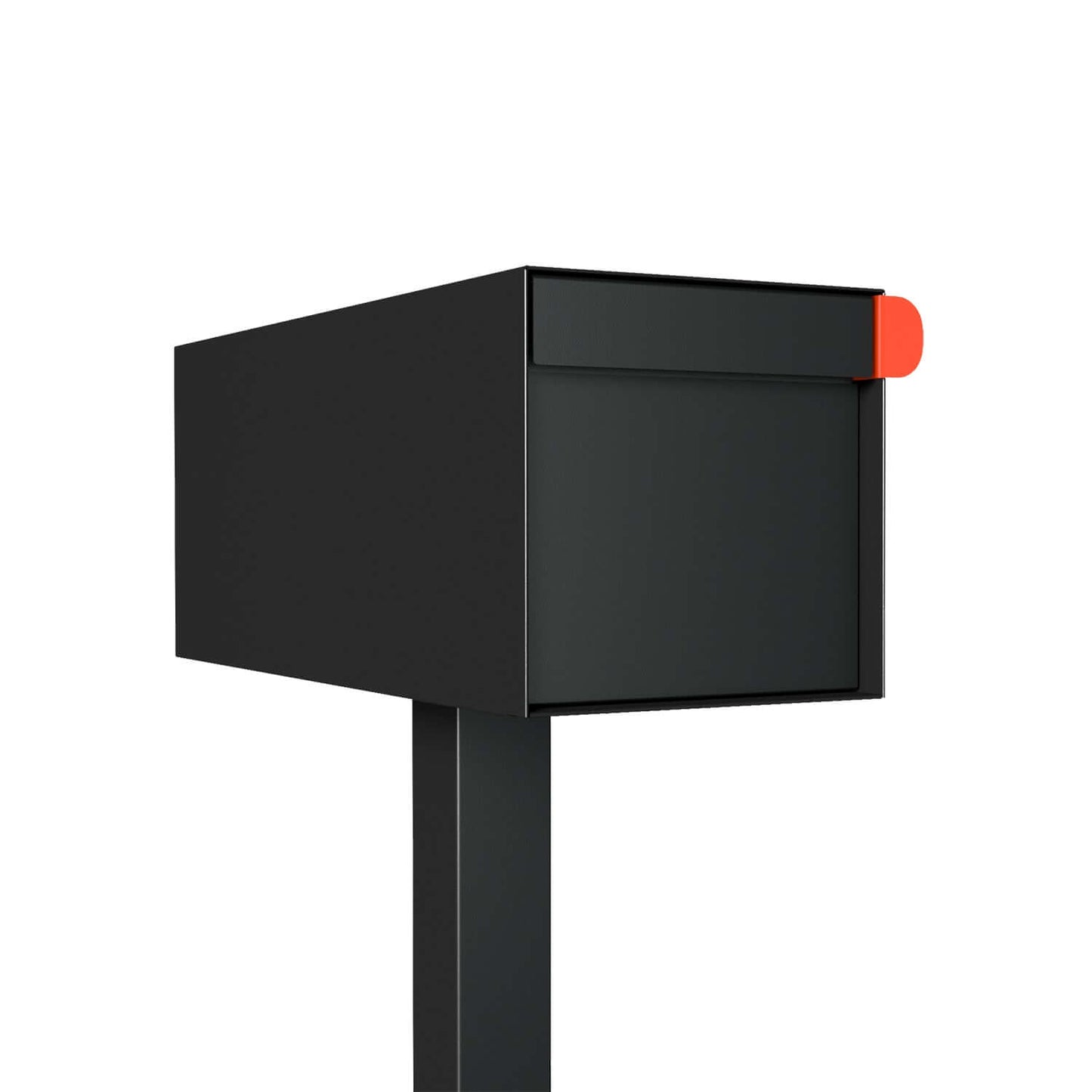 Post mount mailbox TOWN SQUARE with Post in Black, featuring a sleek design and durable construction.