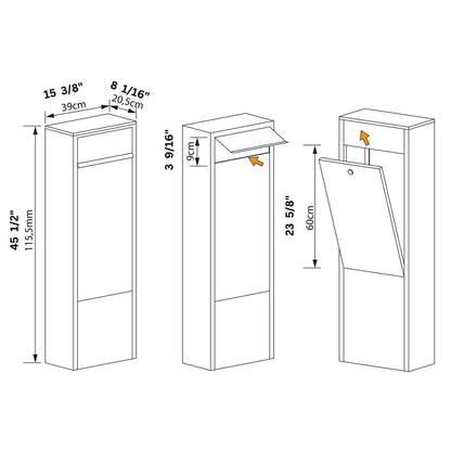 TORRENT by Bravios - Modern stand-alone white mailbox