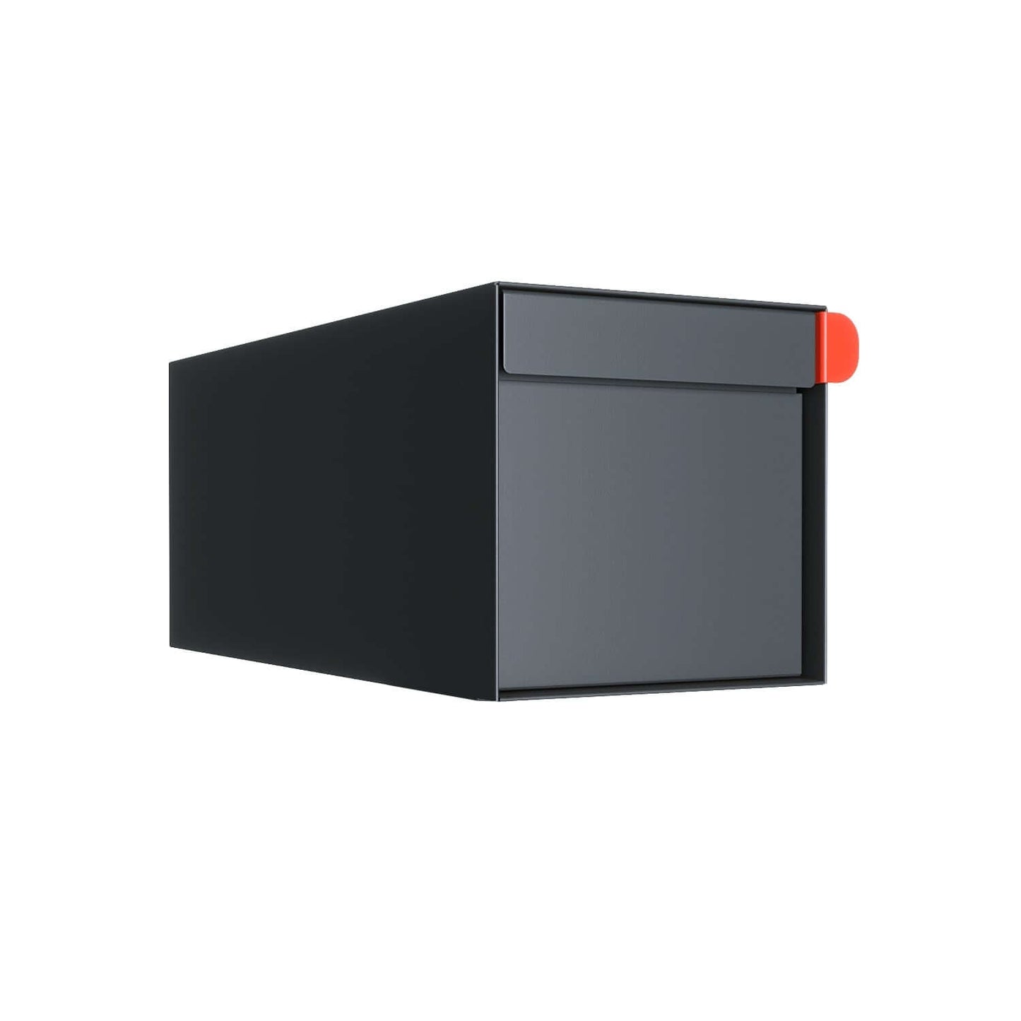 Residential mailbox TOWN SQUARE in Anthracite Gray with stylish design and bold red detail.