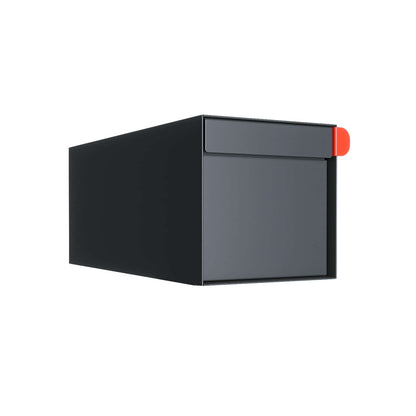 Residential mailbox TOWN SQUARE in Anthracite Gray with stylish design and bold red detail.