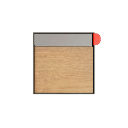 Residential mailbox TOWN SQUARE in Gray with Wood Flap, modern design and upscale materials, mailbox only.