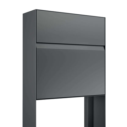 STAND VALENCIA by Bravios - Modern post-mounted anthracite mailbox