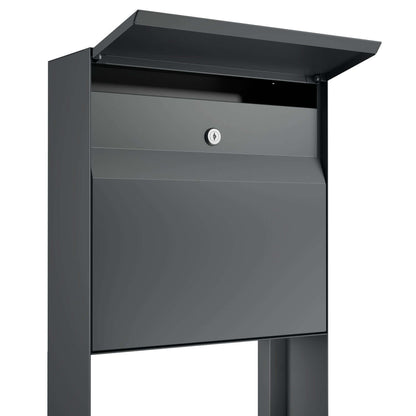 STAND VALENCIA by Bravios - Modern post-mounted anthracite mailbox
