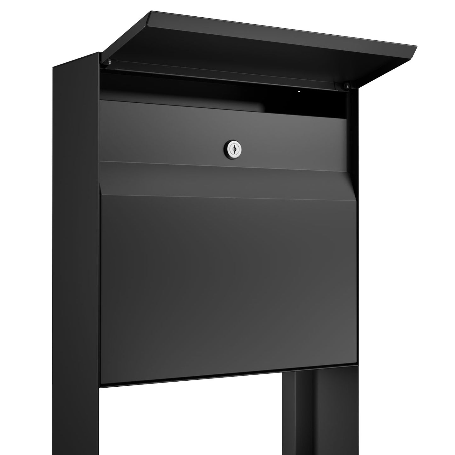 STAND VALENCIA by Bravios - Modern post-mounted black mailbox