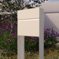 STAND VALENCIA by Bravios - Modern post-mounted white mailbox