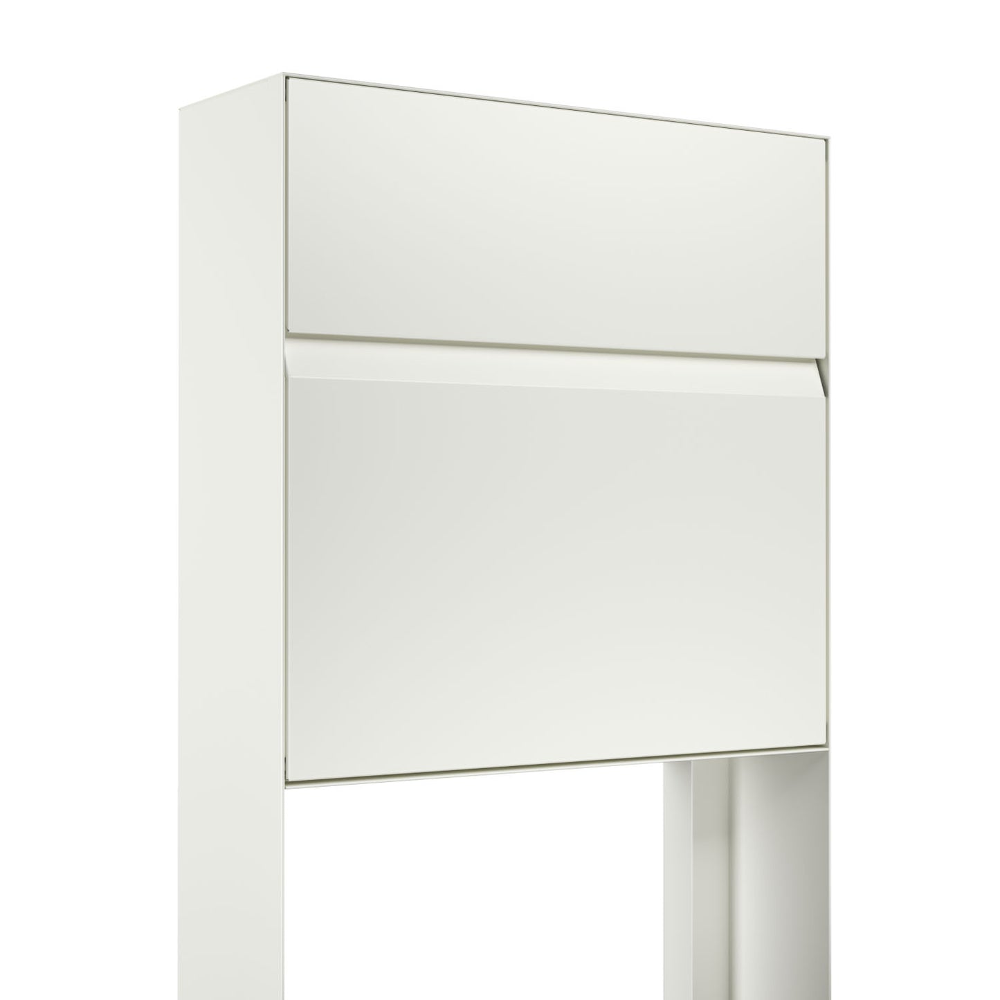 STAND VALENCIA by Bravios - Modern post-mounted white mailbox