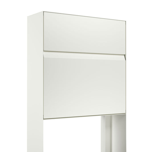 STAND VALENCIA by Bravios - Modern post-mounted white mailbox