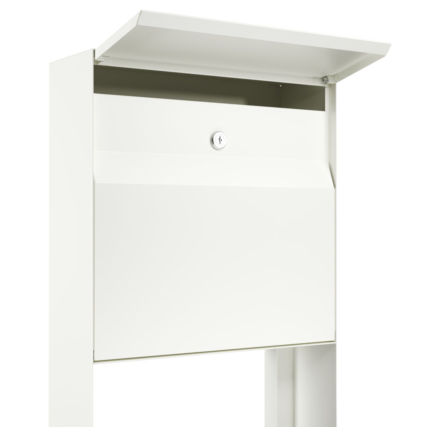 STAND VALENCIA by Bravios - Modern post-mounted white mailbox