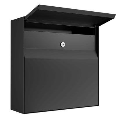 Valencia by Bravios - Modern wall-mounted black mailbox