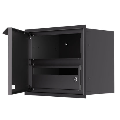 Built-in mailbox EINDHOVEN for 1 in profile view with an open door