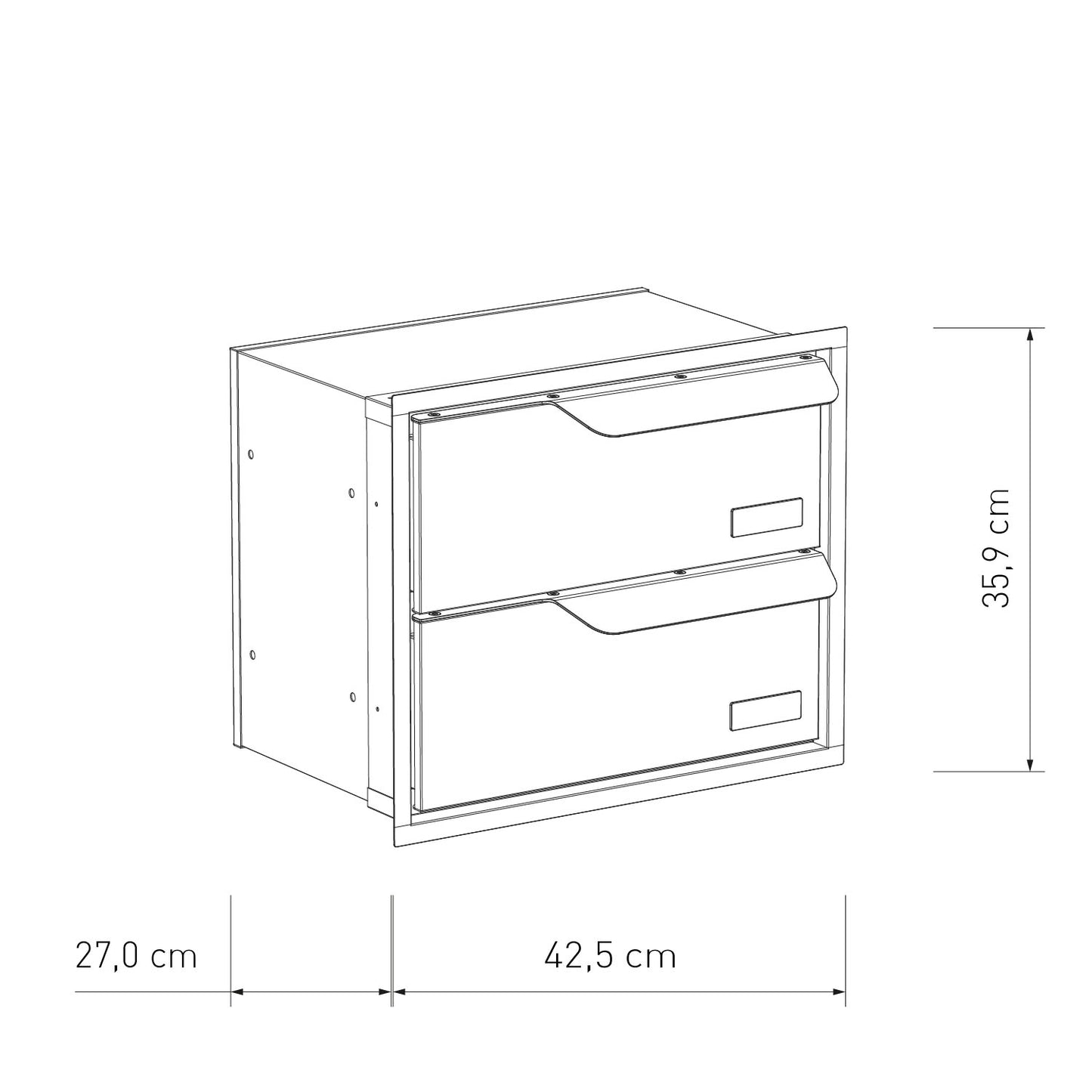 Built-in mailbox EINDHOVEN for 2 dimensions
