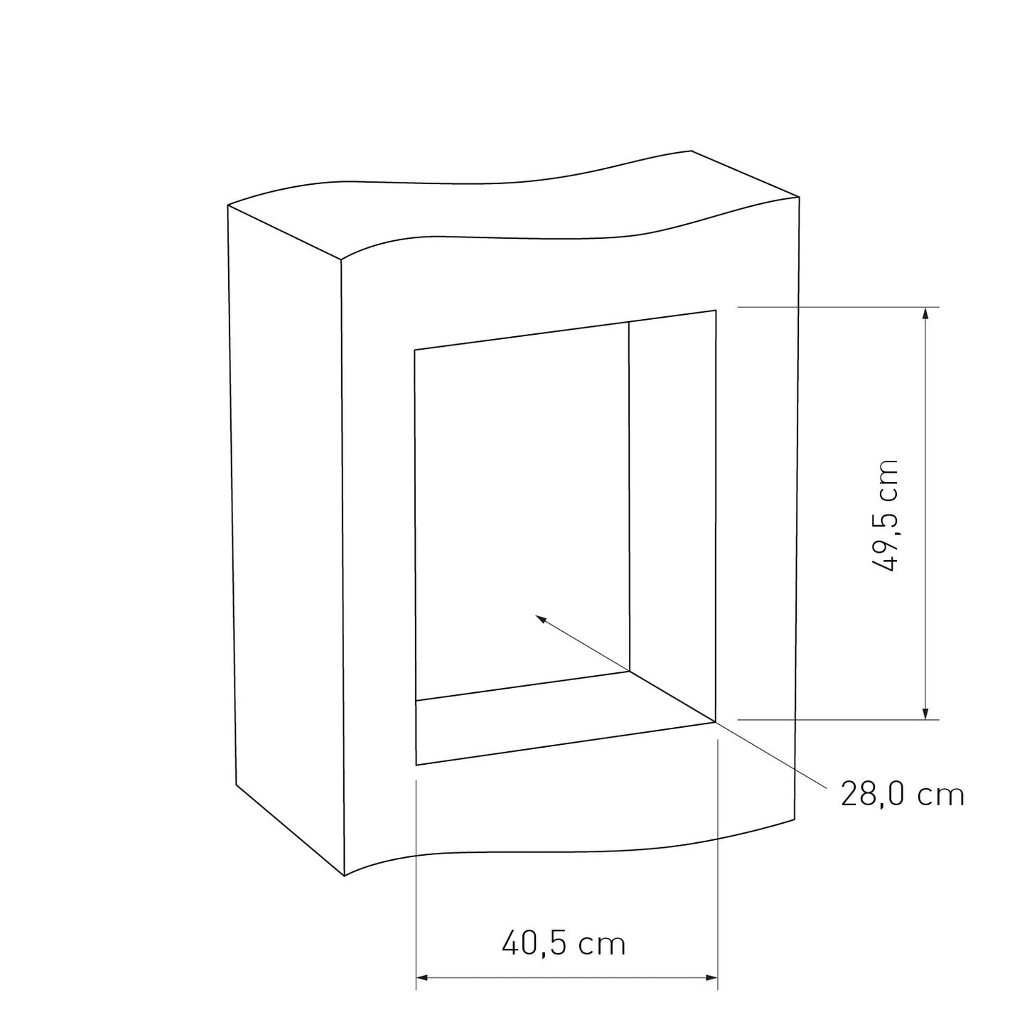 Built-in mailbox EINDHOVEN by Bravios for 3 units dimensions for in-wall installation