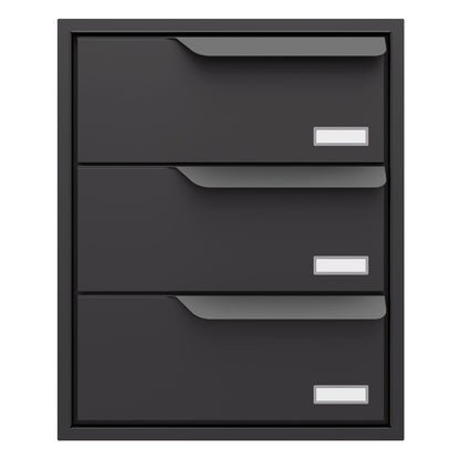 Built-in mailbox EINDHOVEN by Bravios for 3 units in front view