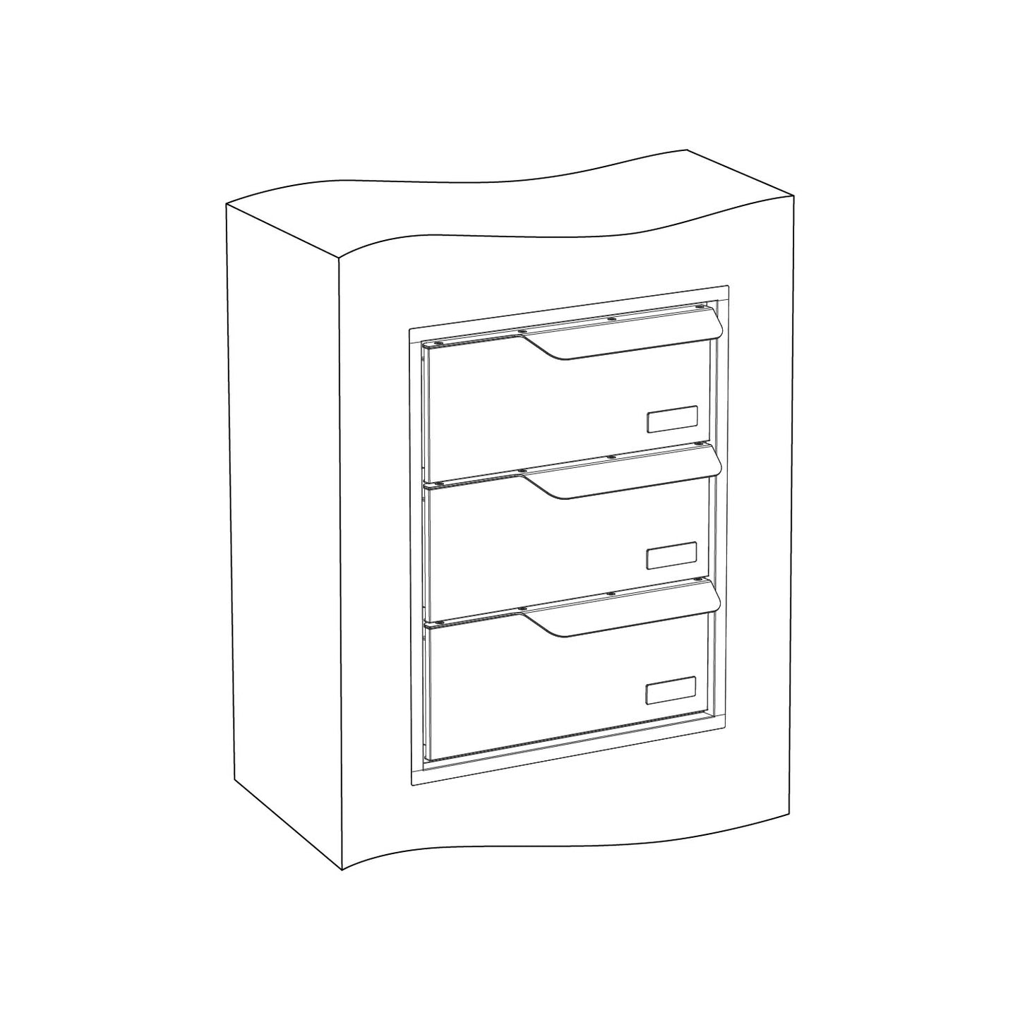 Built-in mailbox EINDHOVEN by Bravios for 3 units graphic