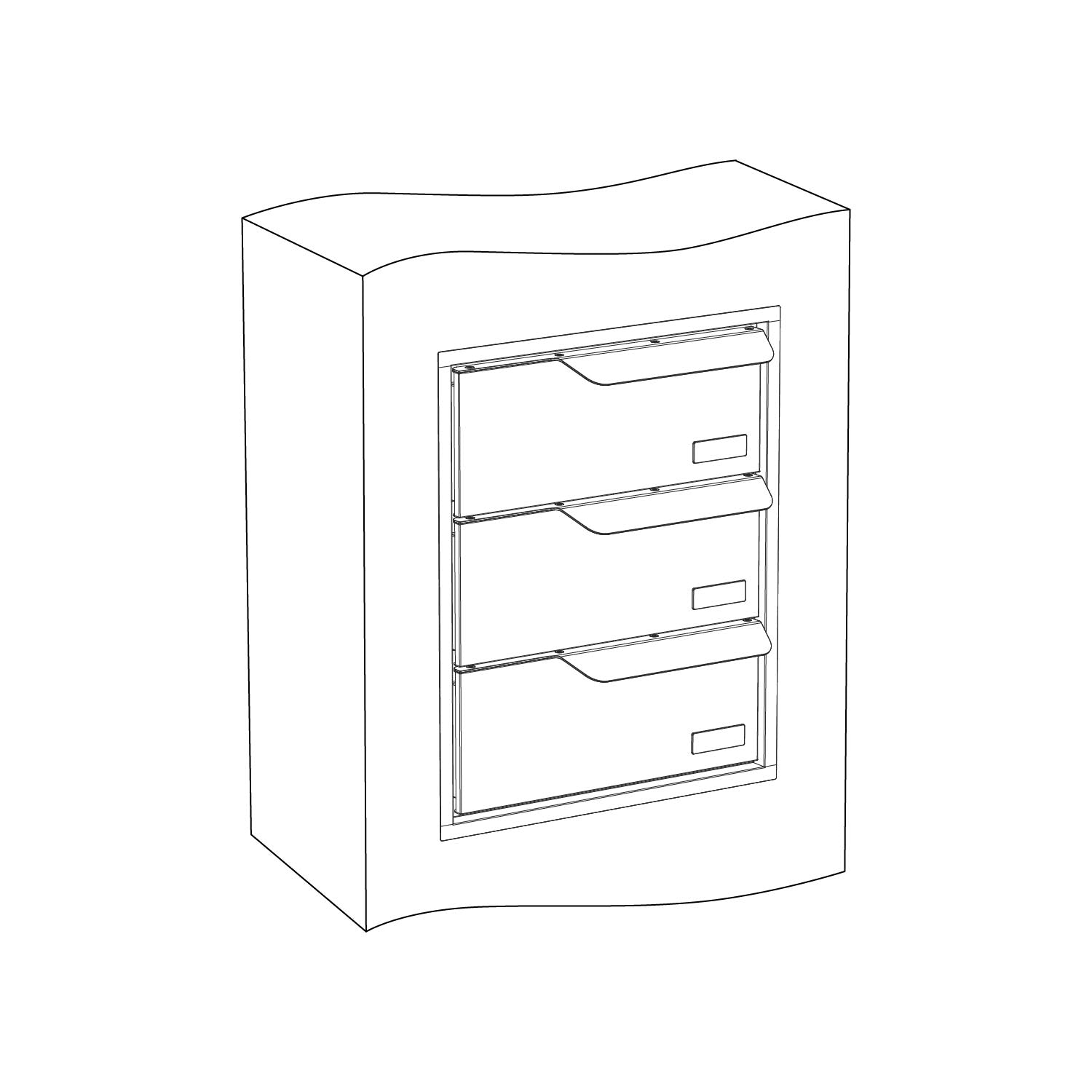 Built-in mailbox EINDHOVEN by Bravios for 3 units graphic