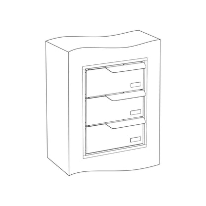 Built-in mailbox EINDHOVEN by Bravios for 3 units graphic