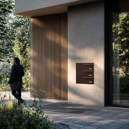 Beautiful built-in mailbox EINDHOVEN by Bravios for 3 units in an elegant apartment building