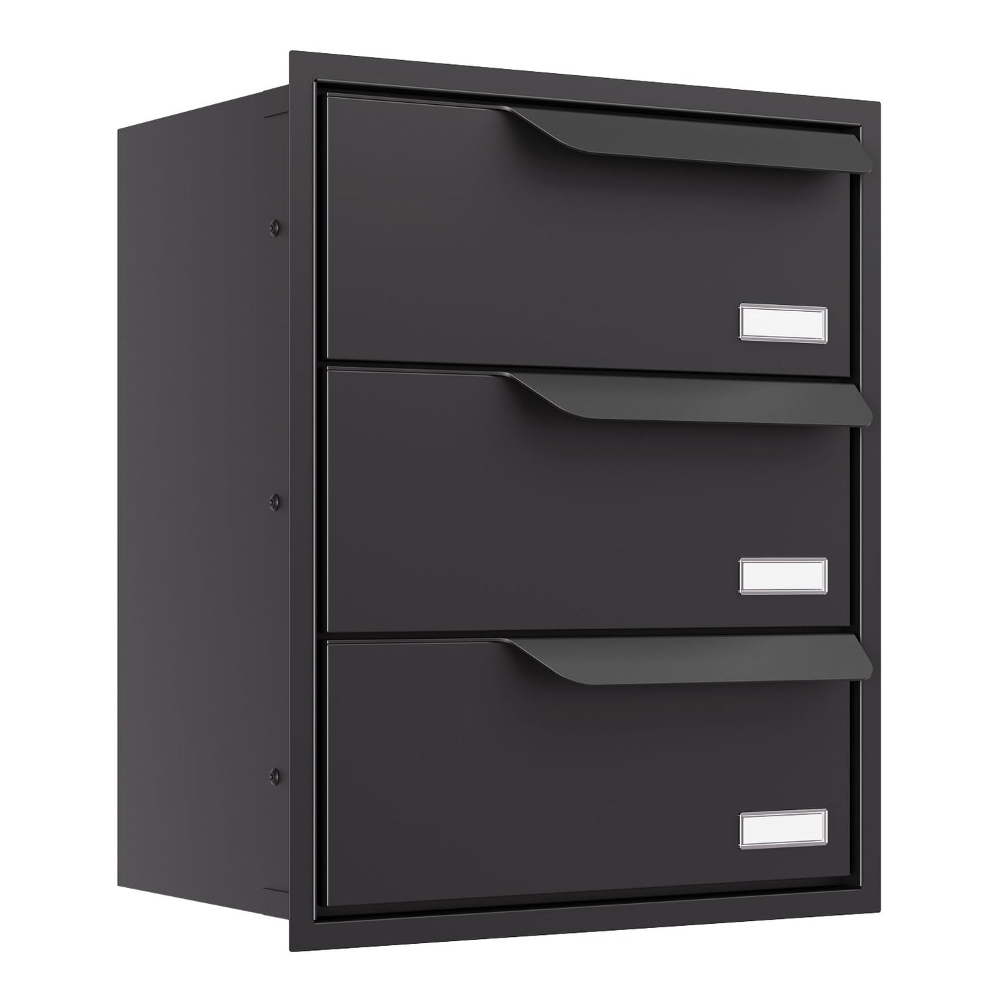 Built-in mailbox EINDHOVEN by Bravios for 3 units in profile view