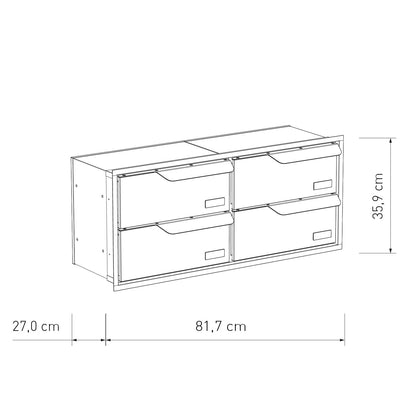 Built-in mailbox EINDHOVEN by Bravios dimensions for 4 unit model