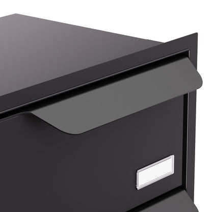 Built-in mailbox EINDHOVEN for 4 showing sleek design and secure slot, perfect for multi-unit properties in black.