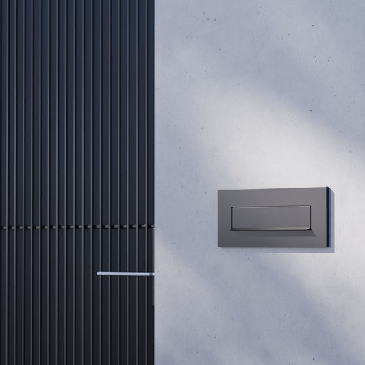 Built-In Mailbox - Custom Mailbox Insert - SUPER NOVA by Bravios installed on a modern wall in a sleek design.