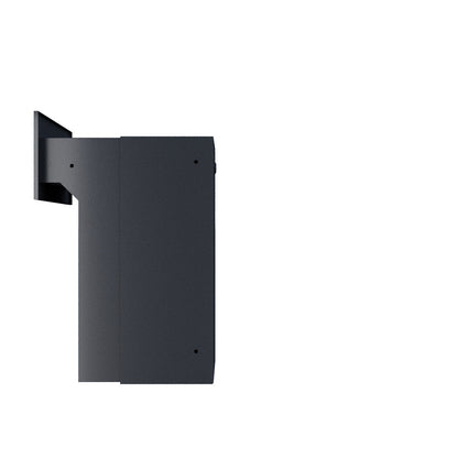 Side view of a built-in mailbox, sleek design by Bravios, featuring secure locking and custom mailbox insert.