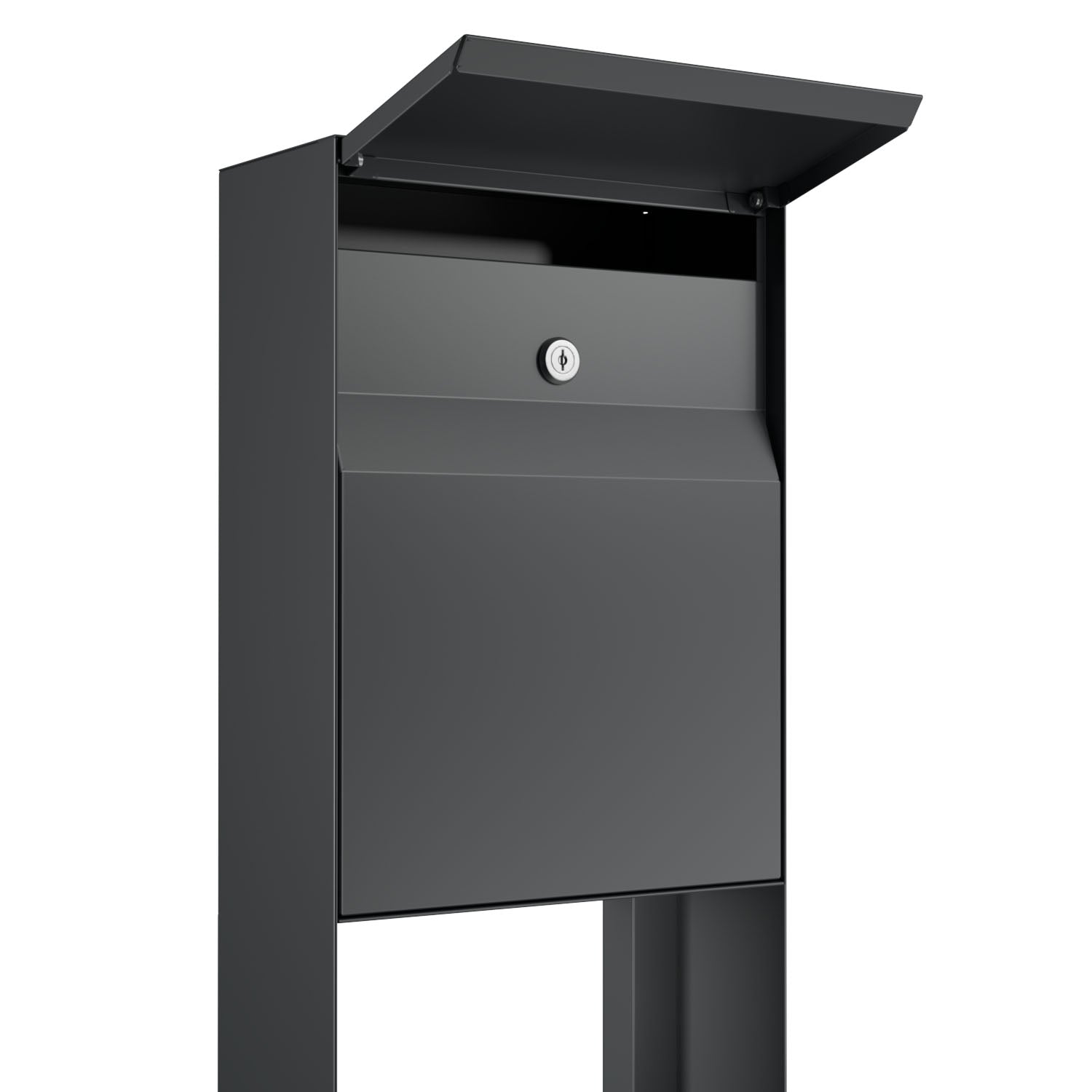 Standalone mailbox - STAND LEON by Bravios in anthracite gray, showcasing a modern design with a secure lock.