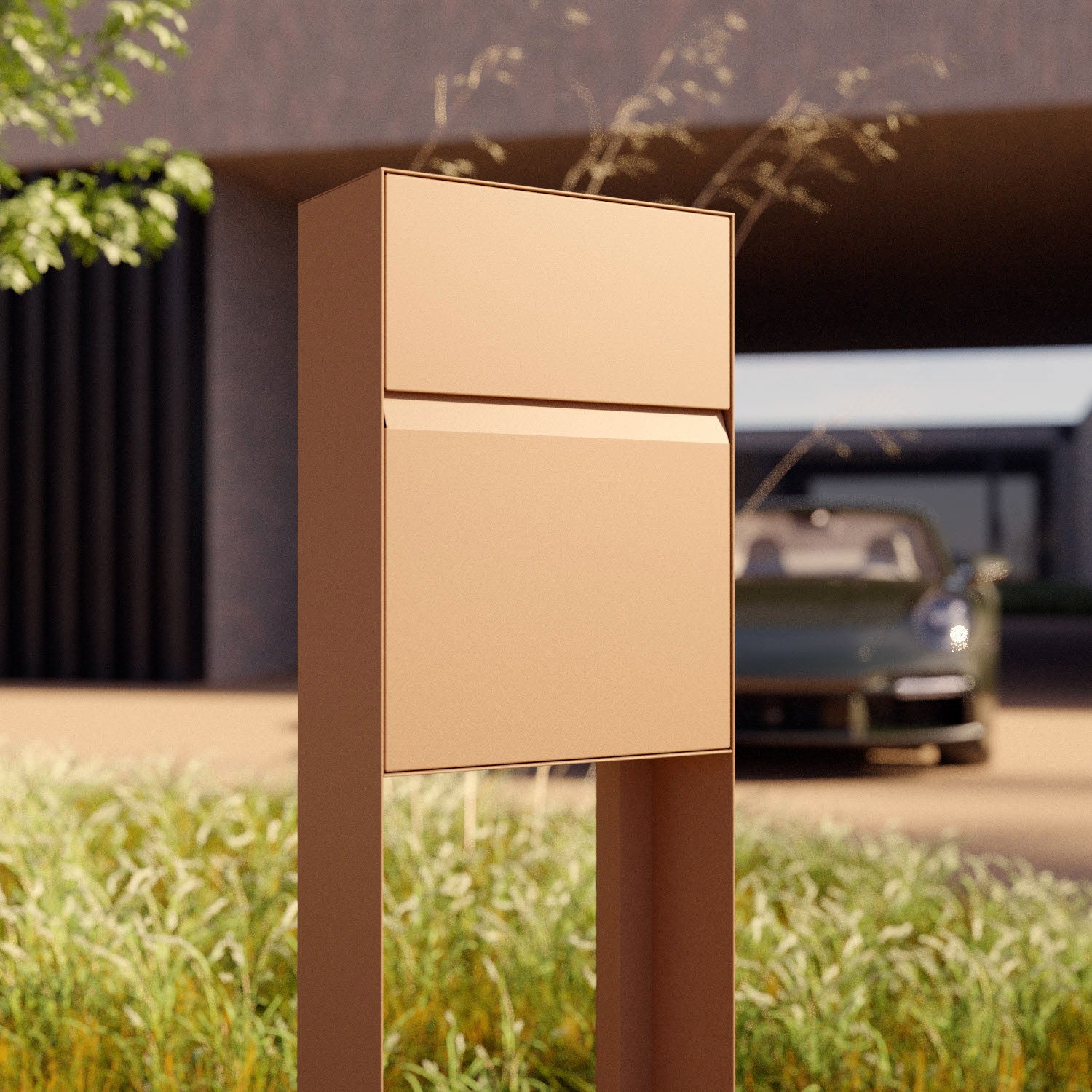 Standalone mailbox - STAND LEON by Bravios in a contemporary design, prominently featured in a modern setting.