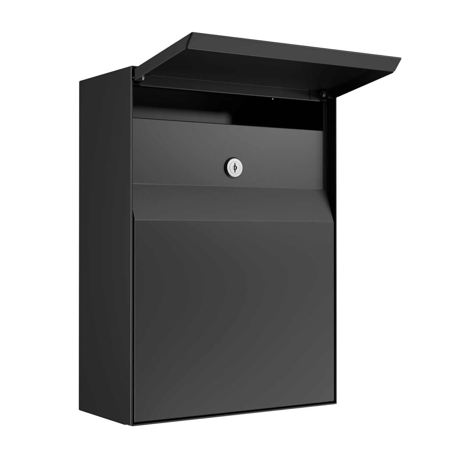 Wall-mounted mailbox - LEON by Bravios in black, designed for modern and traditional homes.
