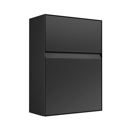 Wall-mounted mailbox - LEON by Bravios in Black, featuring a sleek and modern design for contemporary homes.