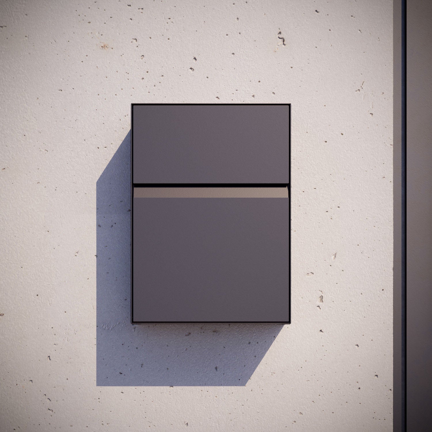 Wall-mounted mailbox - LEON by Bravios in White mounted on a modern wall.