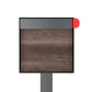 Town Square by Bravios - Large Capacity Mailbox with Post - Anthracite with Marshland Oak Wood Panel
