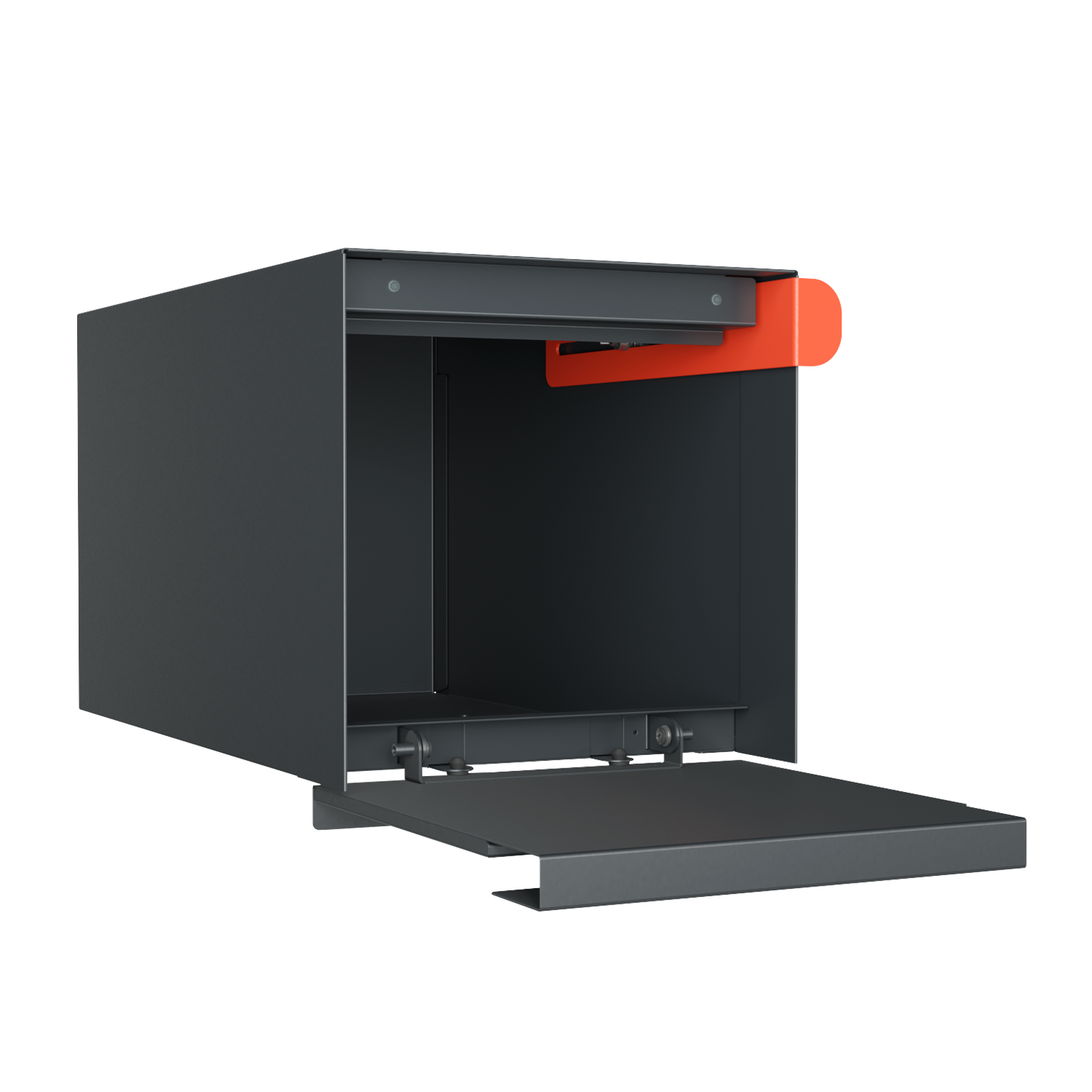 Town Square Mailbox by Bravios - Large Capacity Mailbox (Without Post) - Anthracite with Barrique Oak Panel