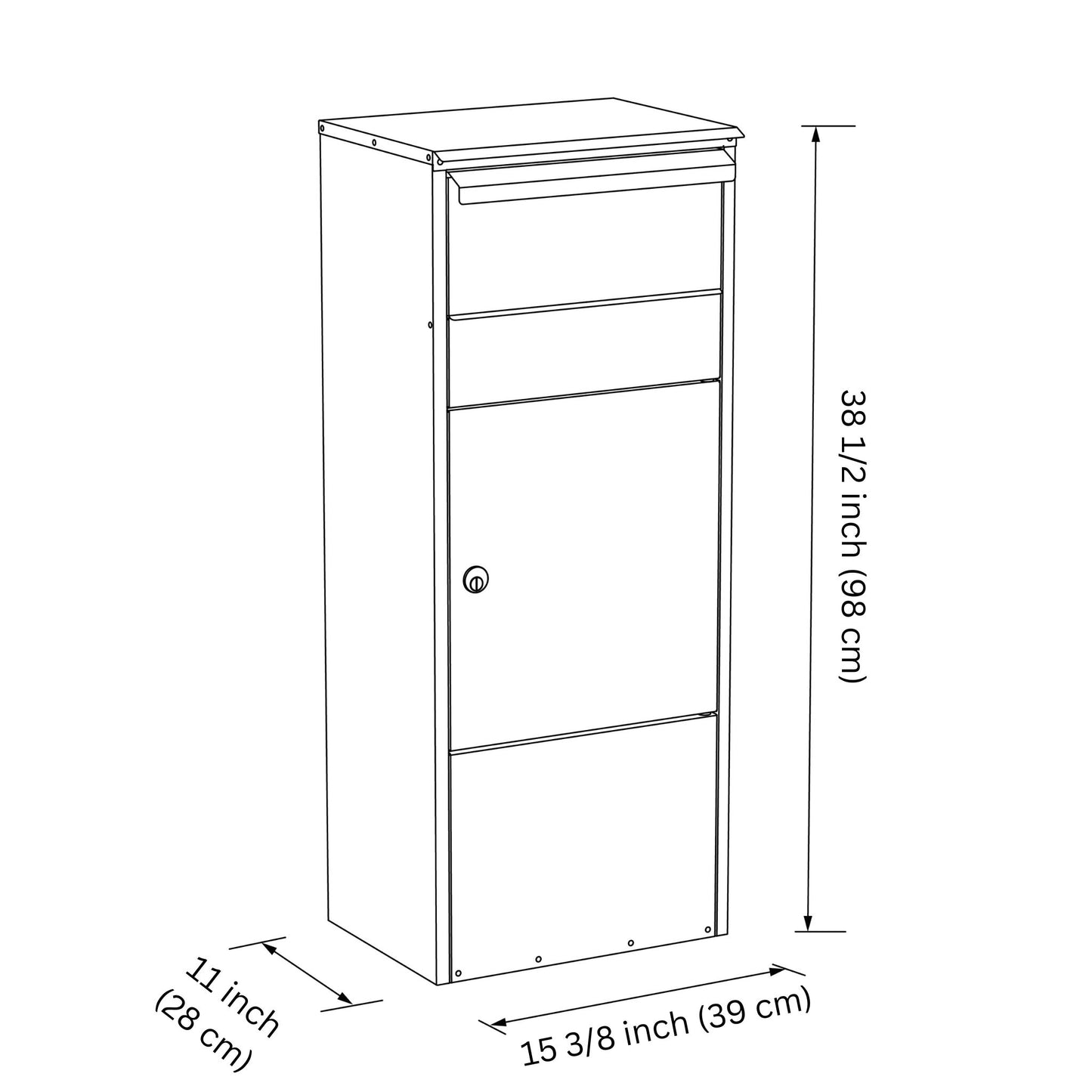 AKSEL by Bravios - Large Modern Parcel Box in black