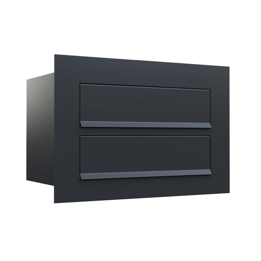 COMO 2 by Bravios - Modern built-in black mailbox