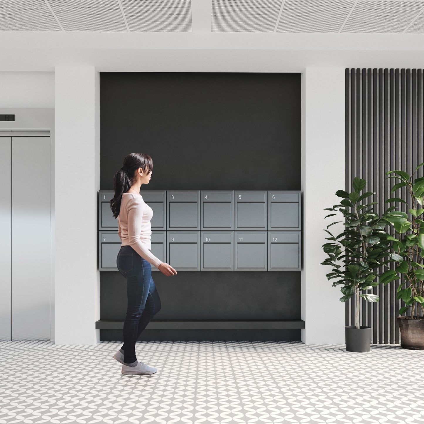 BASE by Bravios - Modern wall-mounted stainless steel mailbox