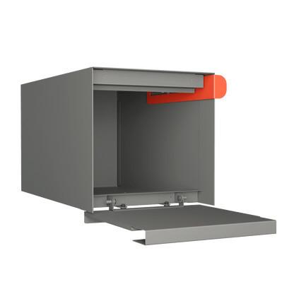 Town Square Mailbox by Bravios - Large Capacity Mailbox (Without Post) - Gray with Barrique Oak Wood Panel