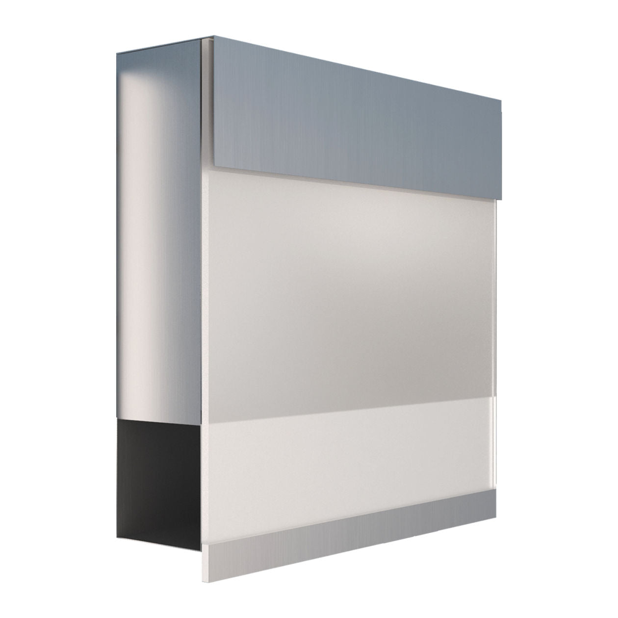 MANHATTAN by Bravios - Wall-mounted stainless steel mailbox with translucent white front panel