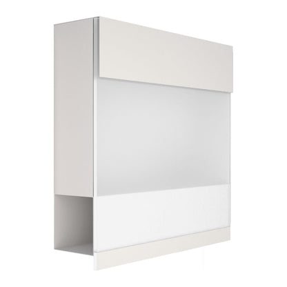 MANHATTAN by Bravios - Wall-mounted white mailbox with with translucent white front panel