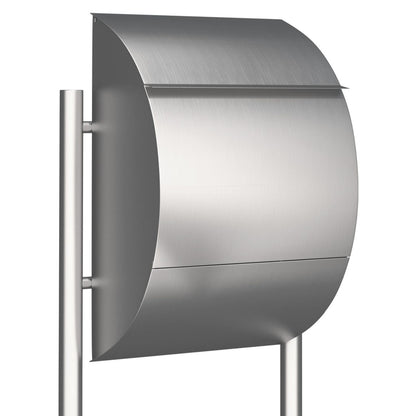 STAND JUMBO by Bravios - Modern post-mounted stainless steel mailbox