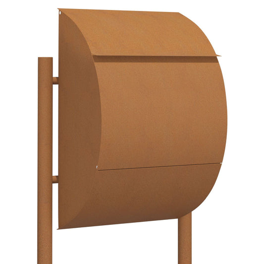 STAND JUMBO by Bravios - Modern post-mounted rust mailbox