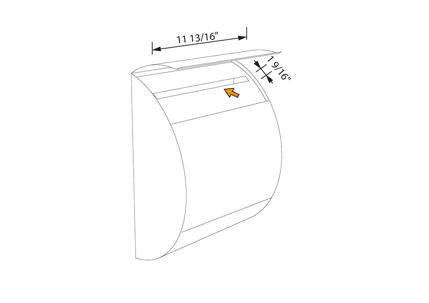 JUMBO by Bravios - Modern wall-mounted stainless steel mailbox
