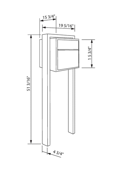 SOPRANO by Bravios - Modern post-mounted anthracite mailbox