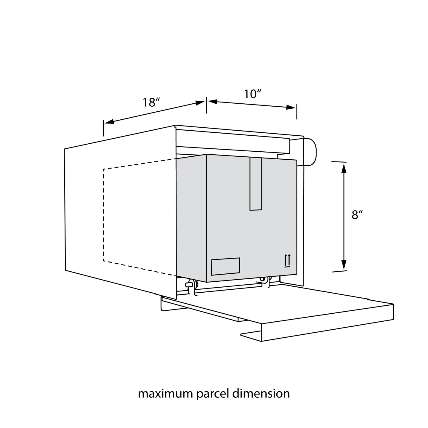 Town Square Mailbox by Bravios - Large Capacity Mailbox (Without Post) - Gray with Jazz Wood Panel