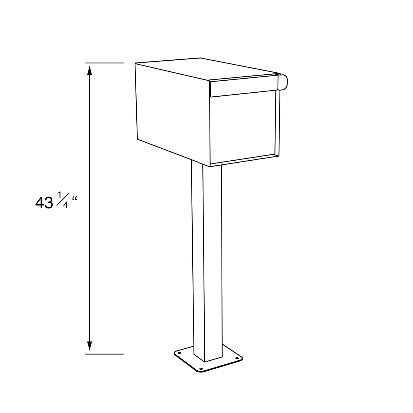 TOWN SQUARE Mailbox by Bravios - Large capacity mailbox with post - White