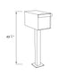 TOWN SQUARE Mailbox by Bravios - Large capacity mailbox with post - Bl