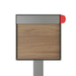 Town Square by Bravios - Large Capacity Mailbox with Post - Gray with Voyager Wood Panel