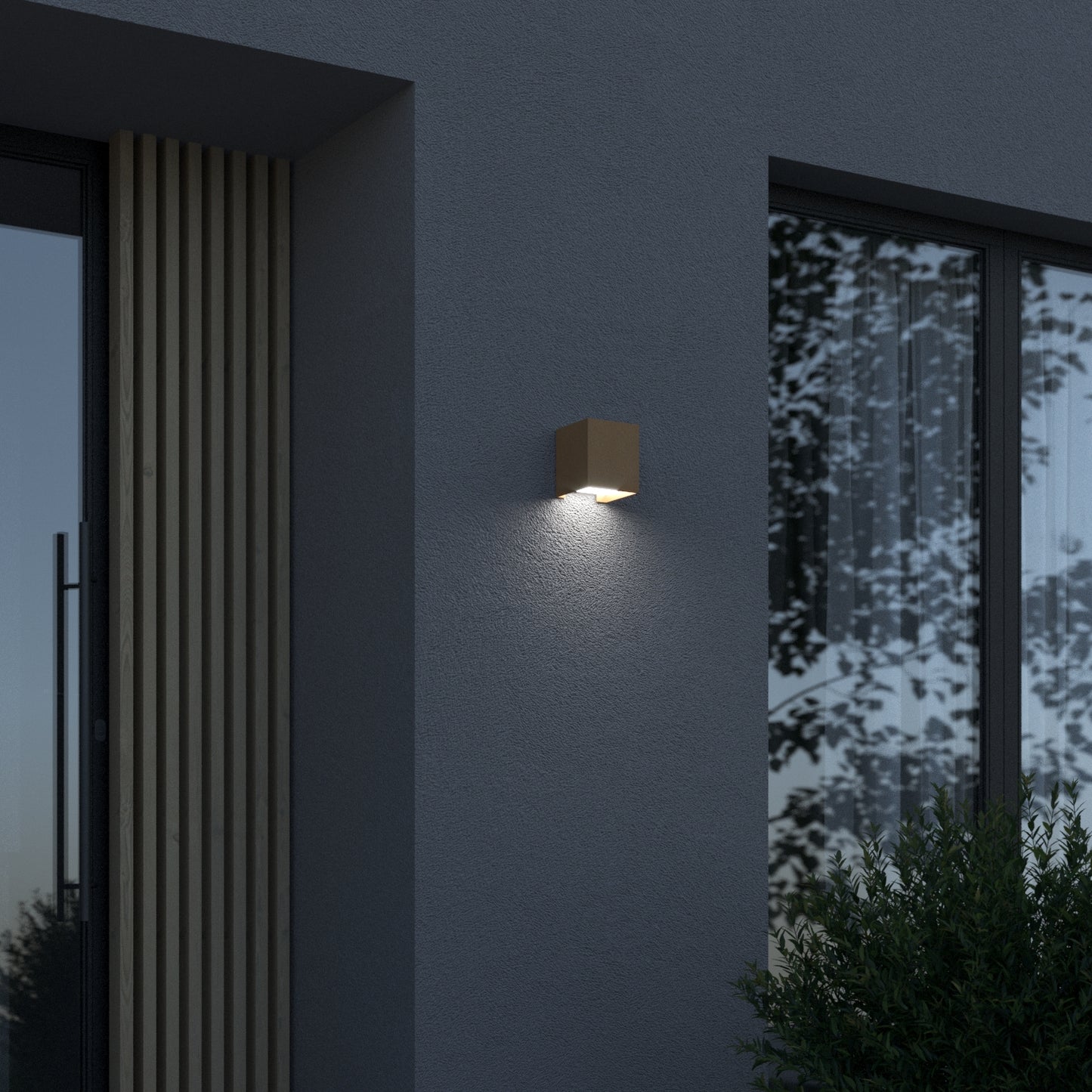 CUBE QUATRO - Contemporary, designer LED outdoor wall light in anthracite