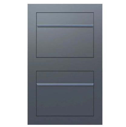 SORA 2 - Contemporary built-in multi-unit mailbox in anthracite, black and stainless steel